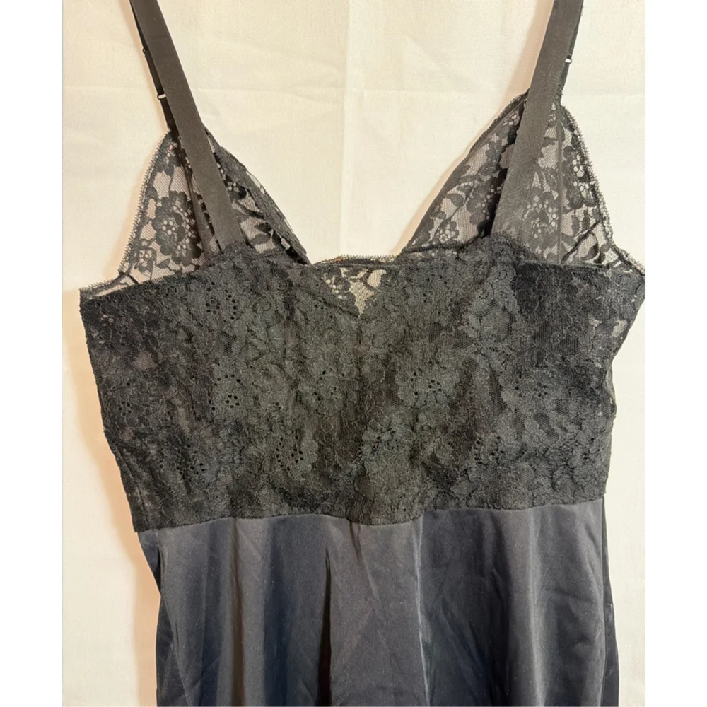 Vintage Aristocraft Womens Black Lace Slip Dress Fairy Goth Whimsigoth Festival
